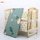 Nôi Cũi Đa Năng 6 in 1 KIDSSUN (Cũi+Đệm Bông Ép+Bộ Quây Ga Muslin) - Màu Tự Nhiên