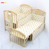 Nôi Cũi Đa Năng 6 in 1 KIDSSUN (Cũi + Bộ Quây Ga Muslin Cao Cấp) - Màu Tự Nhiên