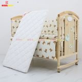 Nôi Cũi Đa Năng 6 in 1 KIDSSUN (Cũi+Đệm Xơ Dừa+Bộ Quây Ga Muslin) - Màu Tự Nhiên