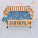 Giường Cũi Gỗ Quế 3 in 1 KT 70x110x86cm KIDSSUN - Màu Tự Nhiên