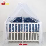 Giường Cũi Gỗ Quế Đôi Cho 2 Bé KT 110x130x86cm KIDSSUN - Màu Trắng