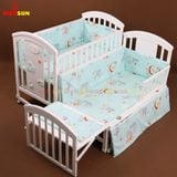 Nôi Cũi Đa Năng 6 in 1 KIDSSUN (Cũi + Bộ Quây Ga Cotton 100%) - Màu Trắng