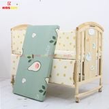 Nôi Cũi Đa Năng 6 in 1 KIDSSUN (Cũi+Đệm Bông Ép+Bộ Quây Ga Muslin) - Màu Tự Nhiên