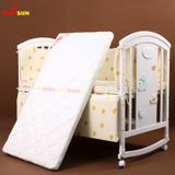 Nôi Cũi Đa Năng 6 in 1 KIDSSUN (Cũi + Đệm Xơ Dừa + Bộ Quây Ga MusLin) - Màu Trắng