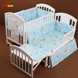 Nôi Cũi Đa Năng 6 in 1 KIDSSUN (Cũi + Bộ Quây Ga Cotton 100%) - Màu Trắng