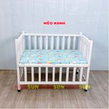 Giường Cũi Gỗ Quế 3 in 1 KT 70x110x86cm KIDSSUN - Màu Trắng