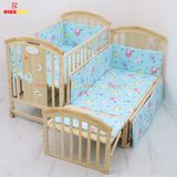 Nôi Cũi Đa Năng 6 in 1 KIDSSUN(Cũi+Bộ Quây Ga Cotton 100%) - Màu Tự Nhiên