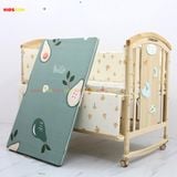 Nôi Cũi Đa Năng 6 in 1 KIDSSUN (Cũi+Đệm Bông Ép+Bộ Quây Ga Muslin) - Màu Tự Nhiên