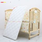 Nôi Cũi Đa Năng 6 in 1 KIDSSUN (Cũi+Đệm Xơ Dừa+Bộ Quây Ga Muslin) - Màu Tự Nhiên