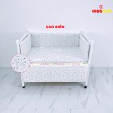 Giường Cũi Gỗ Quế 3 in 1 KT 80x120x86cm KIDSSUN - Màu Trắng