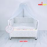 Giường Cũi Gỗ Quế 3 in 1 KT 70x110x86cm KIDSSUN - Màu Trắng