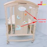 Nôi Cũi Đa Năng 6 in 1 KIDSSUN (Cũi+ 6 Sản Phẩm Quà Tặng) - Màu Tự Nhiên