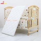 Nôi Cũi Đa Năng 6 in 1 KIDSSUN (Cũi + Đệm Xơ Dừa + Bộ Quây Ga Cotton 100%) - Màu Tự Nhiên