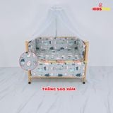 Giường Cũi Gỗ Quế 3 in 1 KT 80x120x86cm KIDSSUN - Màu Tự Nhiên