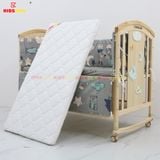 Nôi Cũi Đa Năng 6 in 1 KIDSSUN (Cũi + Đệm Xơ Dừa + Bộ Quây Ga Cotton 100%) - Màu Tự Nhiên