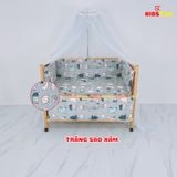 Giường Cũi Gỗ Quế 3 in 1 KT 70x110x86cm KIDSSUN - Màu Tự Nhiên