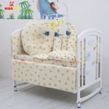 Nôi Cũi Đa Năng 6 in 1 KIDSSUN - Combo Trọn Bộ Đầy Đủ MusLin(Tặng Bộ Treo Đồ Chơi Cho Bé) - Màu Trắng