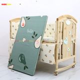 Nôi Cũi Đa Năng 6 in 1 KIDSSUN (Cũi+Đệm Bông Ép+Bộ Quây Ga Muslin) - Màu Tự Nhiên