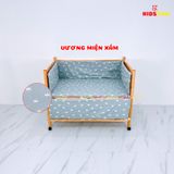 Giường Cũi Gỗ Quế 3 in 1 KT 70x110x86cm KIDSSUN - Màu Tự Nhiên