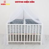 Giường Cũi Gỗ Quế Đôi Cho 2 Bé KT 110x130x86cm KIDSSUN - Màu Trắng