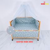 Giường Cũi Gỗ Quế 3 in 1 KT 80x120x86cm KIDSSUN - Màu Tự Nhiên