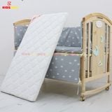 Nôi Cũi Đa Năng 6 in 1 KIDSSUN (Cũi + Đệm Xơ Dừa + Bộ Quây Ga Cotton 100%) - Màu Tự Nhiên