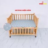 Giường Cũi Gỗ Quế 3 in 1 KT 70x110x86cm KIDSSUN - Màu Tự Nhiên