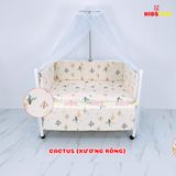 Giường Cũi Gỗ Quế 3 in 1 KT 70x110x86cm KIDSSUN - Màu Trắng