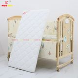 Nôi Cũi Đa Năng 6 in 1 KIDSSUN (Cũi+Đệm Xơ Dừa+Bộ Quây Ga Muslin) - Màu Tự Nhiên