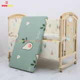 Nôi Cũi Đa Năng 6 in 1 KIDSSUN (Cũi+Đệm Bông Ép+Bộ Quây Ga Muslin) - Màu Tự Nhiên