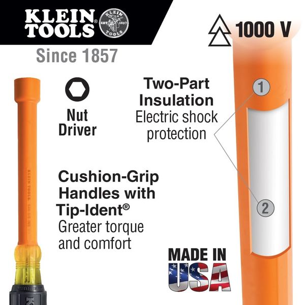 Tua Vít Đầu Khẩu Cách Điện 1kv 1kv Insulated Nut Driver