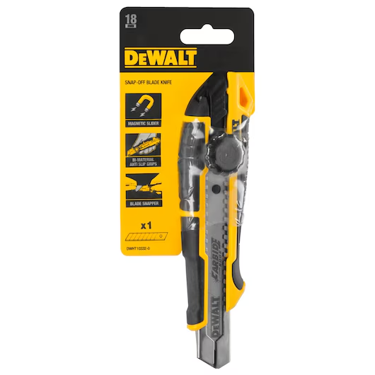 Dao Rọc Giấy 18mm Dewalt Dwht10332-0-30 Cán Cao Su Cao Cấp