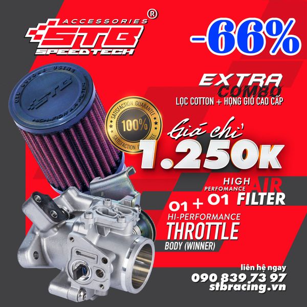 GIÁ SHOCK - COMBO LỌC TRỤ STB + HỌNG GIÓ EXCITER 150/WINNER 150 NHIỀU SIZE TÙY CHỌN