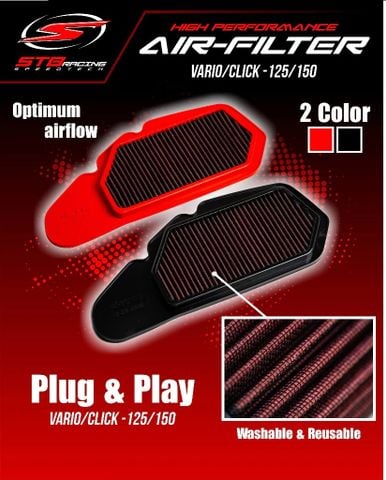 Lọc gió STB Version 2 chính hãng dành cho Vario, Click, Air Blade, sh