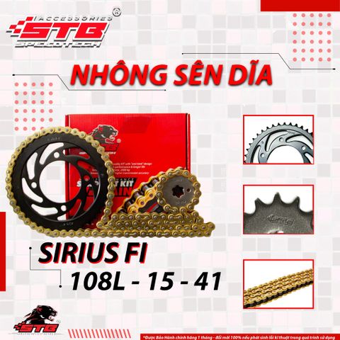 Bộ Nhông Sên Dĩa STB High-Tech Cho Sirius Fi (108L - 14T - 41T) - Chính Hãng STB Racing
