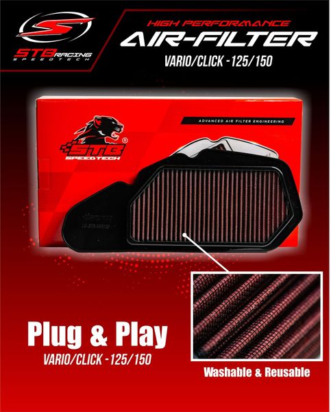LỌC GIÓ VARIO 150 THẾ HỆ 2 CHÍNH HÃNG STB (GẮN ĐC CHO AB125/AB150/SHMODE/VARIO125)