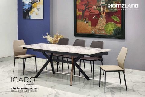 BÀN ĂN MẶT ĐÁ NHẬP KHẨU ICARO + 4 ghế