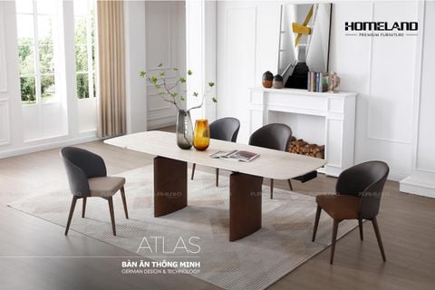 BÀN ĂN MẶT ĐÁ ATLAS + 4 GHẾ
