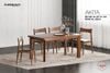 Bộ bàn ghế ăn gỗ óc chó Akita 1m5 - bàn ăn - bộ bàn ăn