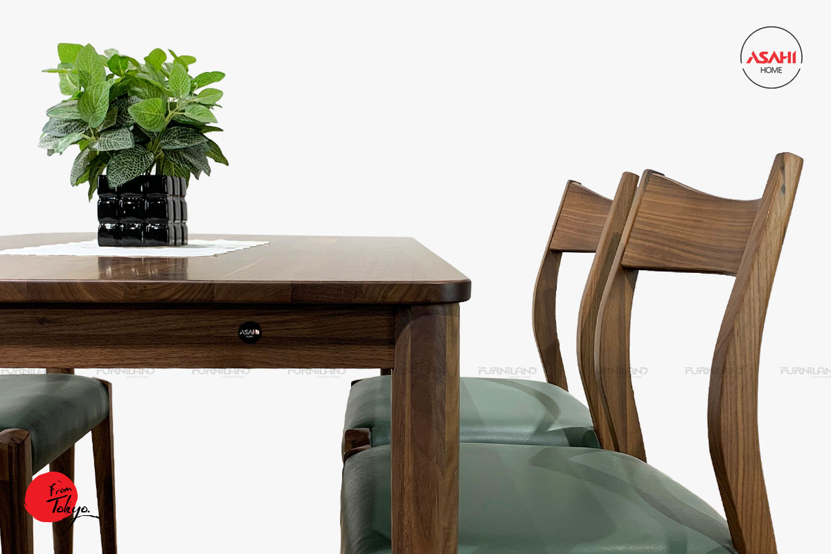 Bộ bàn ghế ăn gỗ óc chó Kondo 1m2 - bàn ăn - bộ bàn ăn