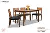 Bộ bàn ghế ăn gỗ óc chó Kondo 1m2 - bàn ăn - bộ bàn ăn