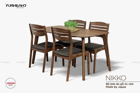 BỘ BÀN ĂN NIKKO 1M4 + 4 GHẾ