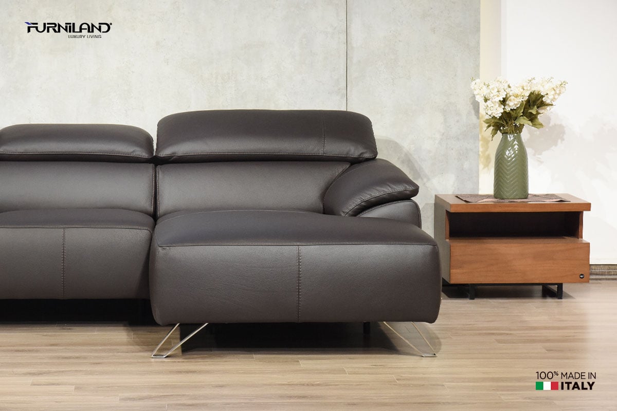 Sofa cao cấp Tesla góc trường kỷ - Sofa nhập khẩu Italia - Da thật 100%