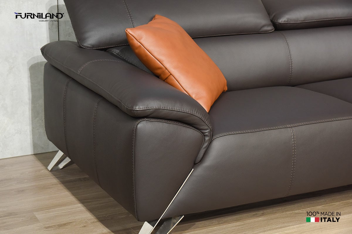 Sofa cao cấp Tesla góc trường kỷ - Sofa nhập khẩu Italia - Da thật 100%