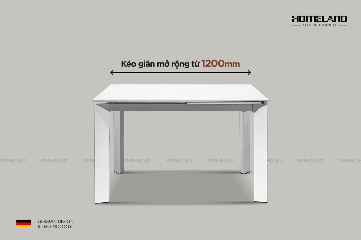 Bộ bàn ăn thông minh Harry - Bàn ăn kéo giãn - bàn ăn mở rộng - Bàn ăn Mặt đá