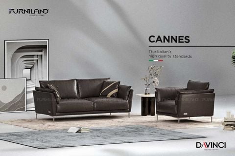 SOFA PHÒNG KHÁCH CANNES BĂNG 3 - SOFA DA THẬT