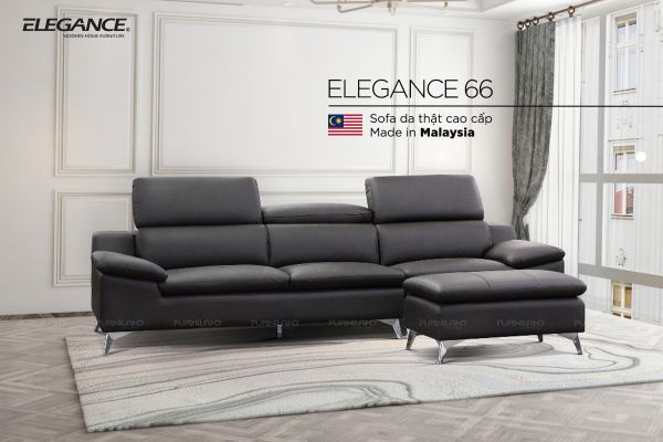 SOFA BĂNG 4 ELEGANCE 66 - SOFA DA THẬT NHẬP KHẨU MALAYSIA