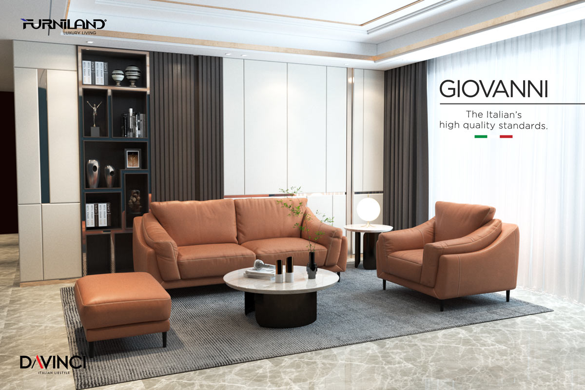 Sofa da cao cấp Giovanni Băng 3 - Sofa nhập khẩu Italia