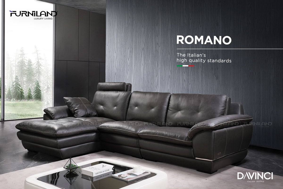 Sofa da cao cấp Romano Góc - Sofa nhập khẩu Italia