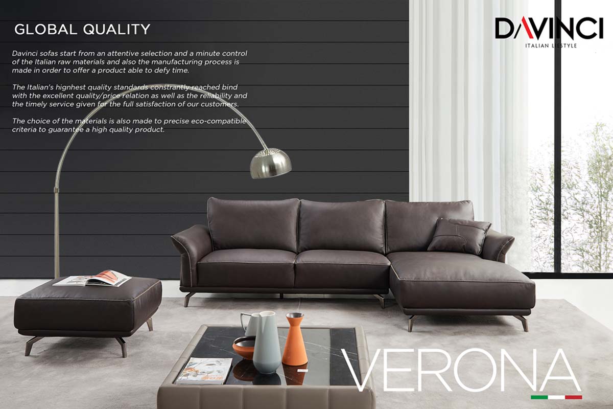 SOFA GÓC VERONA - Sofa Da thật Italia Furniland